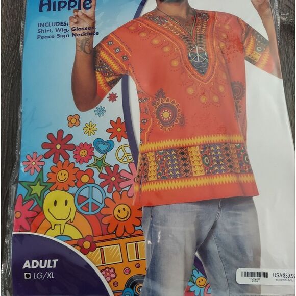 NEW Spirit Halloween Adult Hippie Shirt Costume L/XL - Picture 3 of 6